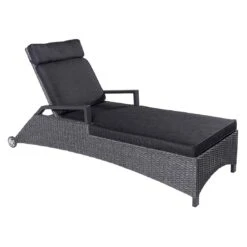 LC Garden Keramo Gartenliege Inkl. Kissen Aluminium/Geflecht Grau Mix/Anthrazit