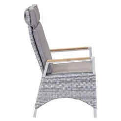 LC Garden Keramo Dining Verstellsessel Aluminium/Geflecht Off White/Cold White -Gartenmöbelgeschäft lc garden keramo loungesessel aluminium geflecht teak armlehnen 1434337 3