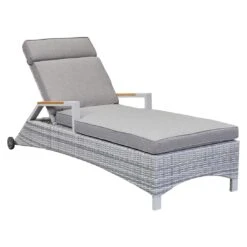 LC Garden Keramo Gartenliege Aluminium/Geflecht Off White/Weiß-Mix