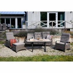 LC Garden Komido Gartensofa Aluminium/Geflecht Anthrazit/Omega Braun 7 LC Garden Komido Gartensofa Aluminium/Geflecht Anthrazit/Omega Braun -Gartenmöbelgeschäft lc garden komido 3 sitzersofa geflecht polster omega braun grau 1248195 2