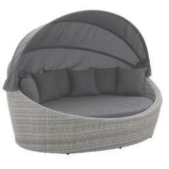 LC Garden Parma Loungeinsel Inkl. Kissen Geflecht White Grey -Gartenmöbelgeschäft lc garden parma loungeinsel oval inkl kissen geflecht 1345204 5