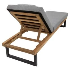 LC Garden Riviona Gartenliege Teak/Polster Natur/Grau -Gartenmöbelgeschäft lc garden riviano gartenliege teak polster 1435547 4