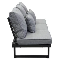 LC Garden Sondrino Gartensofa Aluminium/Polyester Schwarz/Grau -Gartenmöbelgeschäft lc garden sondrino 3 sitzersofa 202x70cm aluminium polyester 1433677 5