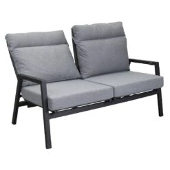LC Garden Sondrino Gartensofa Aluminium/Textilene Schwarz Matt/Silber -Gartenmöbelgeschäft lc garden sondrino bank 2 sitzer aluminium textilene 1433545 6