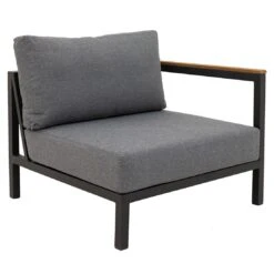 LC Garden Sondrino Eck-/Endmodul Aluminium/Polyester Anthrazit/Off-White-Schwarz