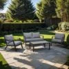 LC Garden Sondrino Loungeset 4-tlg. Mit Tisch 100x60 Cm Schwarz Matt/Beton -Gartenmöbelgeschäft lc garden sondrino loungeset 4 tlg mit tisch 100x60 cm 1433600 1