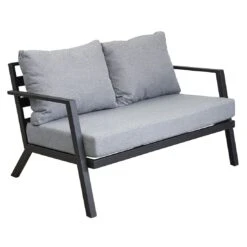 LC Garden Sondrino Loungeset 4-tlg. Mit Tisch 100x60 Cm Schwarz Matt/Beton -Gartenmöbelgeschäft lc garden sondrino loungeset 4 tlg mit tisch 100x60 cm 1433600 4