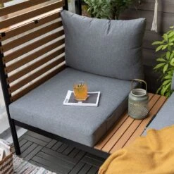 LifestyleGarden Femalcony Gartensofa Aluminium/Olefin Schwarz Matt/Dunkelgrau 9 LifestyleGarden Femalcony Gartensofa Aluminium/Olefin Schwarz Matt/Dunkelgrau -Gartenmöbelgeschäft lifestylegarden femalcony gartensofa aluminium teakholz 1441102 3