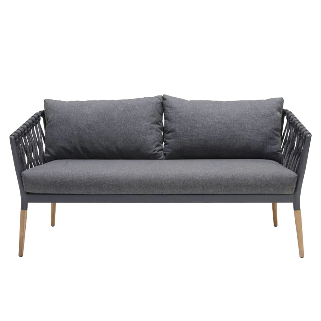 LifestyleGarden Ipanema Gartensofa Teak/Rope/Olefin Dunkelgrau 6 LifestyleGarden Ipanema Gartensofa Teak/Rope/Olefin Dunkelgrau – Bild 4