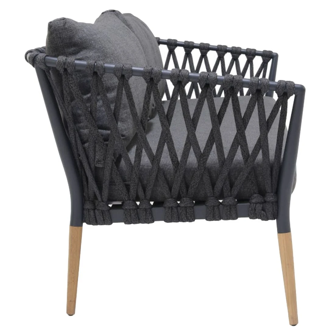 LifestyleGarden Ipanema Gartensofa Teak/Rope/Olefin Dunkelgrau 7 LifestyleGarden Ipanema Gartensofa Teak/Rope/Olefin Dunkelgrau – Bild 5