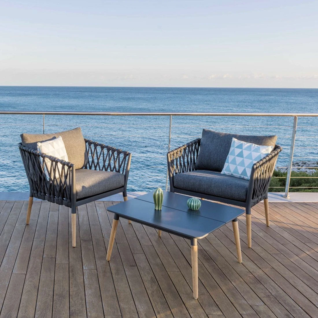 LifestyleGarden Ipanema Loungeset Teak/Olefin Natur/Dunkelgrau 3 LifestyleGarden Ipanema Loungeset Teak/Olefin Natur/Dunkelgrau