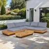OUTLIV. Madrid Ecklounge 3-tlg. Teak Recycelt/Olefin Teak Recycelt/Grau -Gartenmöbelgeschäft madrid loungeset 3 tlg teak recycelt polster 1392185 1