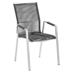 Musterring Porto Stapelsessel Edelstahl/Rope Silber/Anthrazit