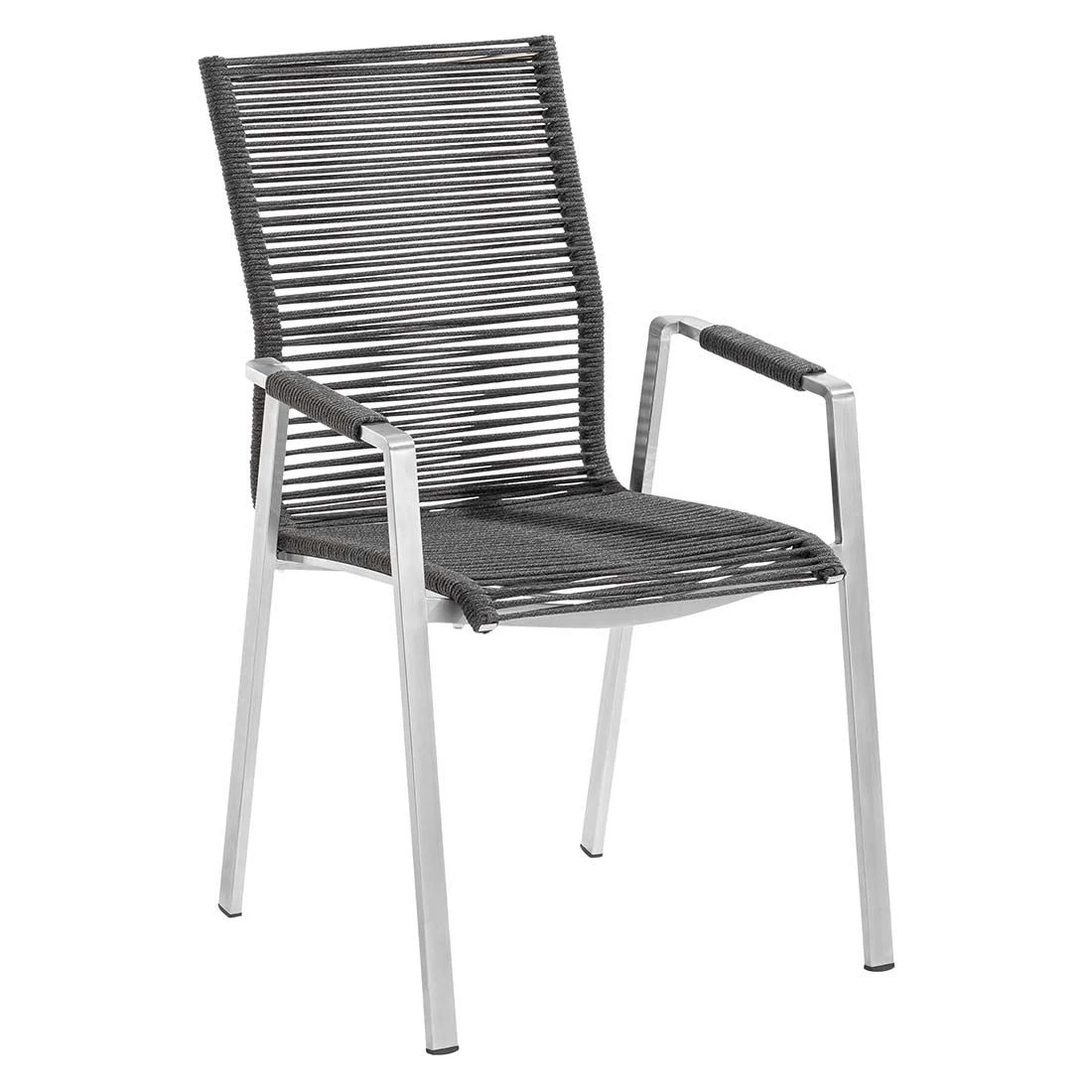 Musterring Porto Stapelsessel Edelstahl/Rope Silber/Anthrazit 3 Musterring Porto Stapelsessel Edelstahl/Rope Silber/Anthrazit