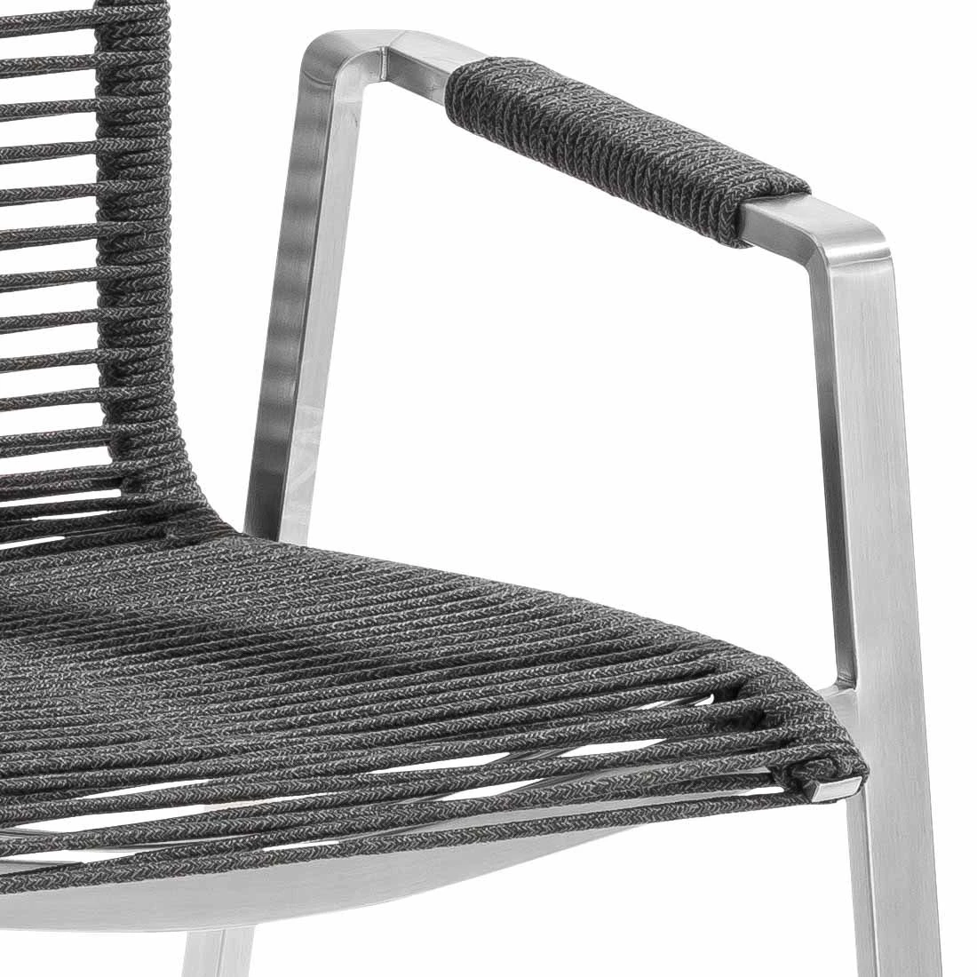 Musterring Porto Stapelsessel Edelstahl/Rope Silber/Anthrazit 4 Musterring Porto Stapelsessel Edelstahl/Rope Silber/Anthrazit – Bild 2