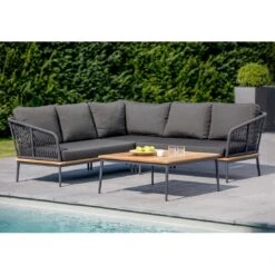 Niehoff Freeport Ecklounge 4-tlg. Mit Tisch 89x89cm Anthrazit -Gartenmöbelgeschäft niehoff freeport loungeecke 4 tlg mit tisch 89x89cm 1412084 7