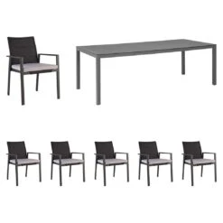 Niehoff Nancer Gartenmöbelset 7-tlg. Mit Tisch 220x100 Cm Anthrazit/Dark Grey