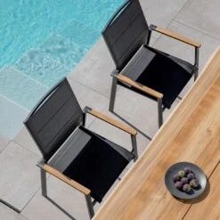 Niehoff Revent Stapelsessel Aluminium/Textilene Anthrazit/Schwarz -Gartenmöbelgeschäft niehoff revent stapelsessel aluminium textilene 1377764 4