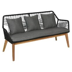 Outdoor Living Seville Loungeset 5-tlg. Akazie/Rope Braun/Schwarz -Gartenmöbelgeschäft outdoor living seville loungeset5 tlg akazie rope 1428232 3