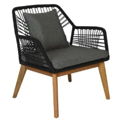 Outdoor Living Seville Loungeset 5-tlg. Akazie/Rope Braun/Schwarz -Gartenmöbelgeschäft outdoor living seville loungeset5 tlg akazie rope 1428232 4