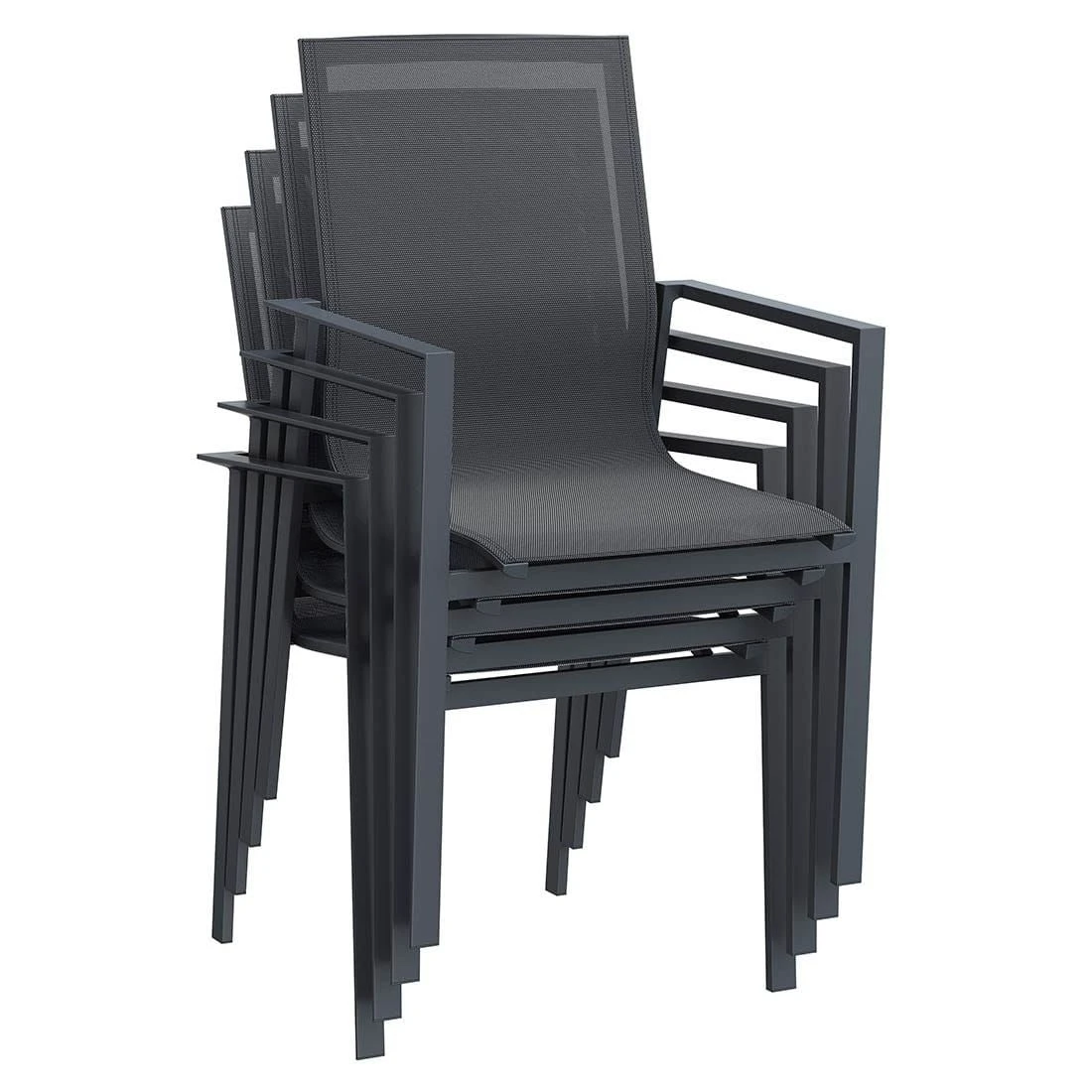 OUTLIV. Atlanta Gartenmöbelset 7-tlg. Mit Tisch 220x100cm Anthrazit/Schwarz 15 OUTLIV. Atlanta Gartenmöbelset 7-tlg. Mit Tisch 220x100cm Anthrazit/Schwarz – Bild 13