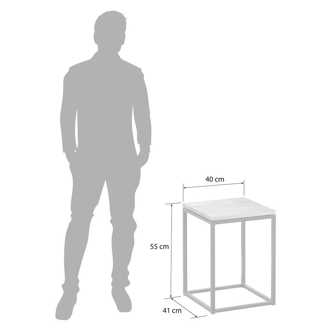 OUTLIV. Flora Beistelltisch 40x41x55cm Stahl/Wildeiche Schwarz/Wildeiche 7 OUTLIV. Flora Beistelltisch 40x41x55cm Stahl/Wildeiche Schwarz/Wildeiche – Bild 5