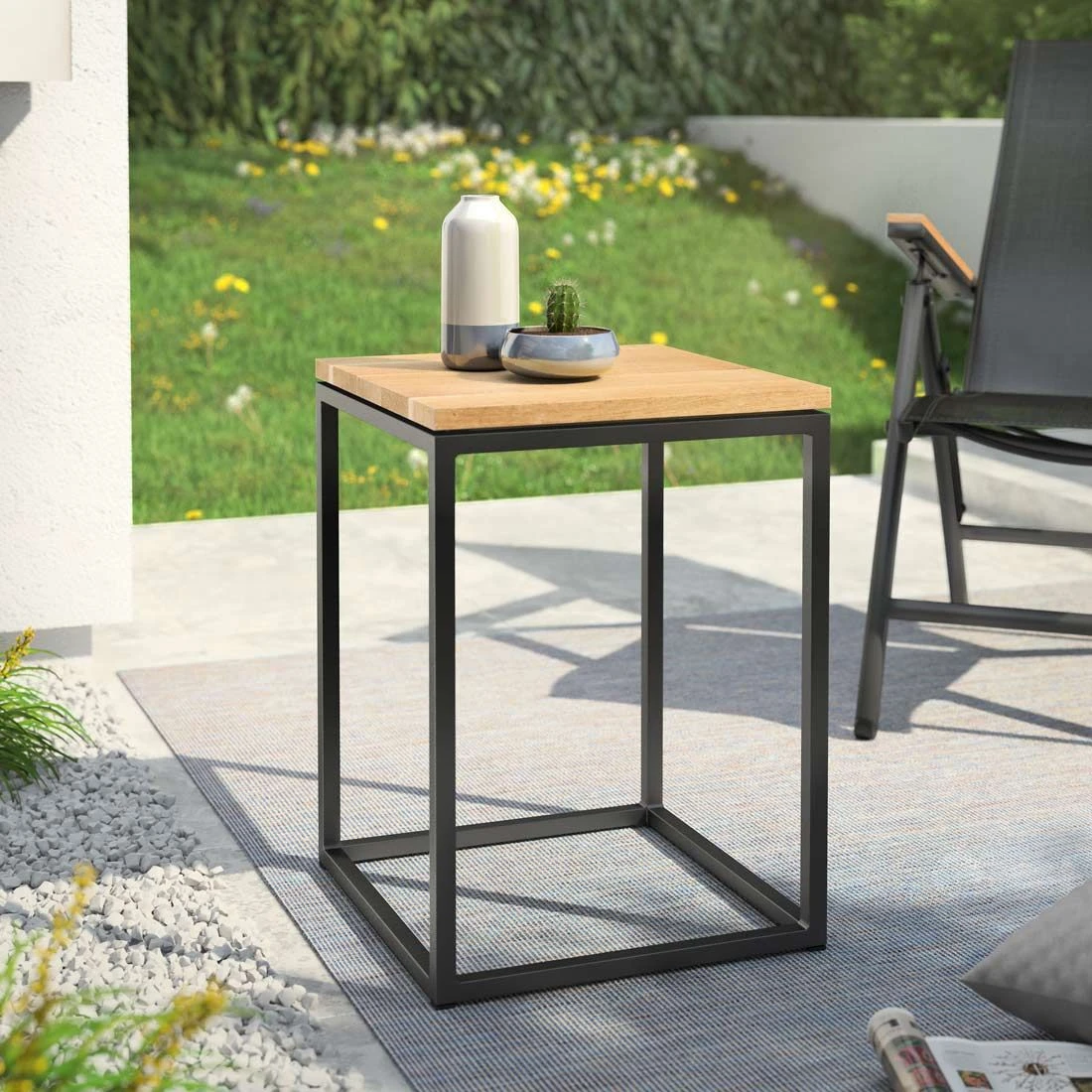 OUTLIV. Flora Beistelltisch 40x41x55cm Stahl/Wildeiche Schwarz/Wildeiche 8 OUTLIV. Flora Beistelltisch 40x41x55cm Stahl/Wildeiche Schwarz/Wildeiche – Bild 6