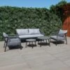 OUTLIV. Charleston Loungeset Aluminium/Olefin/Rope Anthrazit/Hellgrau -Gartenmöbelgeschäft outliv charleston loungeset 5 tlg aluminium rope 1422006 1