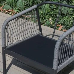 OUTLIV. Charleston Loungeset Aluminium/Olefin/Rope Anthrazit/Hellgrau -Gartenmöbelgeschäft outliv charleston loungeset 5 tlg aluminium rope 1422006 8