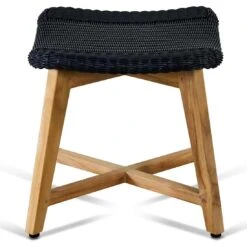 OUTLIV. Clovelly Hocker Teak/Geflecht Natur/Schwarz -Gartenmöbelgeschäft outliv clovelly hocker teak recycelt geflecht 1346491 3