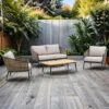 OUTLIV. Falun Loungeset 4-tlg. Aluminium/Rope Anthrazit/Mixed Brown/Ivory -Gartenmöbelgeschäft outliv falun sofagruppe 4 tlg aluminium rope 1342762 1