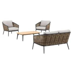 OUTLIV. Falun Loungeset 4-tlg. Aluminium/Rope Anthrazit/Mixed Brown/Ivory -Gartenmöbelgeschäft outliv falun sofagruppe 4 tlg aluminium rope 1342762 6