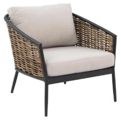 OUTLIV. Falun Loungeset 4-tlg. Aluminium/Rope Anthrazit/Mixed Brown/Ivory -Gartenmöbelgeschäft outliv falun sofagruppe 4 tlg aluminium rope 1342762 8