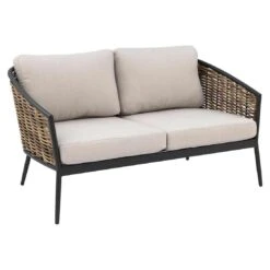OUTLIV. Falun Loungeset 4-tlg. Aluminium/Rope Anthrazit/Mixed Brown/Ivory -Gartenmöbelgeschäft outliv falun sofagruppe 4 tlg aluminium rope 1342762 9