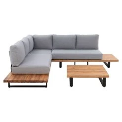 OUTLIV. Haven Ecklounge 3-tlg. Aluminium/Akazie Anthrazit/Natur Anthrazit/Natur -Gartenmöbelgeschäft outliv haven loungeecke 3 tlg aluminium akazie anthrazit natur 1434304 4