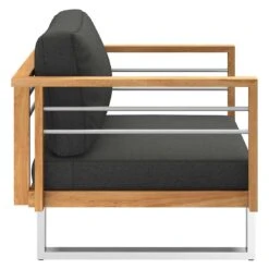 OUTLIV. Hawaii Loungesessel Edelstahl/Teak/Polster Dunkelgrau -Gartenmöbelgeschäft outliv hawaii loungesessel edelstahl teak polster dunkelgrau 1226173 5