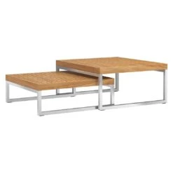 OUTLIV. Hawaii Loungeset 4-tlg. Edelstahl/Teak/Polster Dunkelgrau -Gartenmöbelgeschäft outliv hawaii sofagruppe 4 tlg edelstahl teak polster 1340760 8