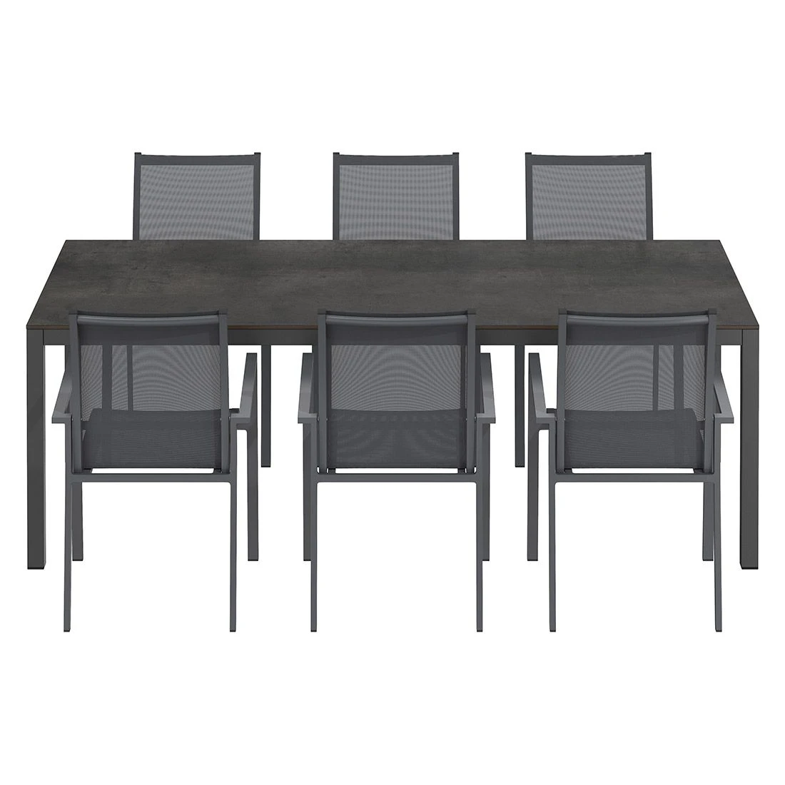 OUTLIV. Kobe Gartenmöbel-Set 7-tlg. Tisch 220x100cm Anthrazit/Zement Dunkel 5 OUTLIV. Kobe Gartenmöbel-Set 7-tlg. Tisch 220x100cm Anthrazit/Zement Dunkel – Bild 3