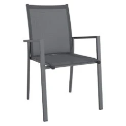 OUTLIV. Kobe Stapelsessel Aluminium/Textilene Anthrazit