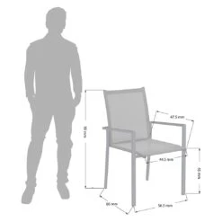 OUTLIV. Kobe Stapelsessel Aluminium/Textilene Anthrazit -Gartenmöbelgeschäft outliv kobe stapelsessel aluminium textilene anthrazit 1423590 10