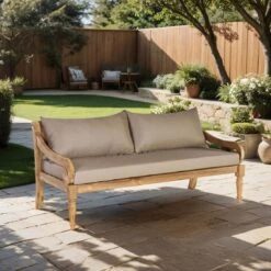 OUTLIV. Korfu Loungebank 166 Cm Teak/Olefin Natur/Braun