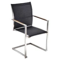 OUTLIV. Kreta Freischwinger Edelstahl/Textilene Silber/Coal