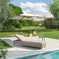 OUTLIV. Leon Gartenliege Aluminium/Rope/Olefin Beige -Gartenmöbelgeschäft outliv leon gartenliege aluminium rope polster grau beige 1100729 2