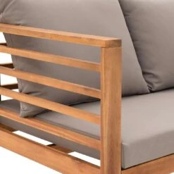 OUTLIV. Odense Loungeset 4-tlg. Akazie/Polyester Teak Look/Hellgrau -Gartenmöbelgeschäft outliv odense sofagruppe 4 tlg akazie polyester teak look hellgrau 1241397 11