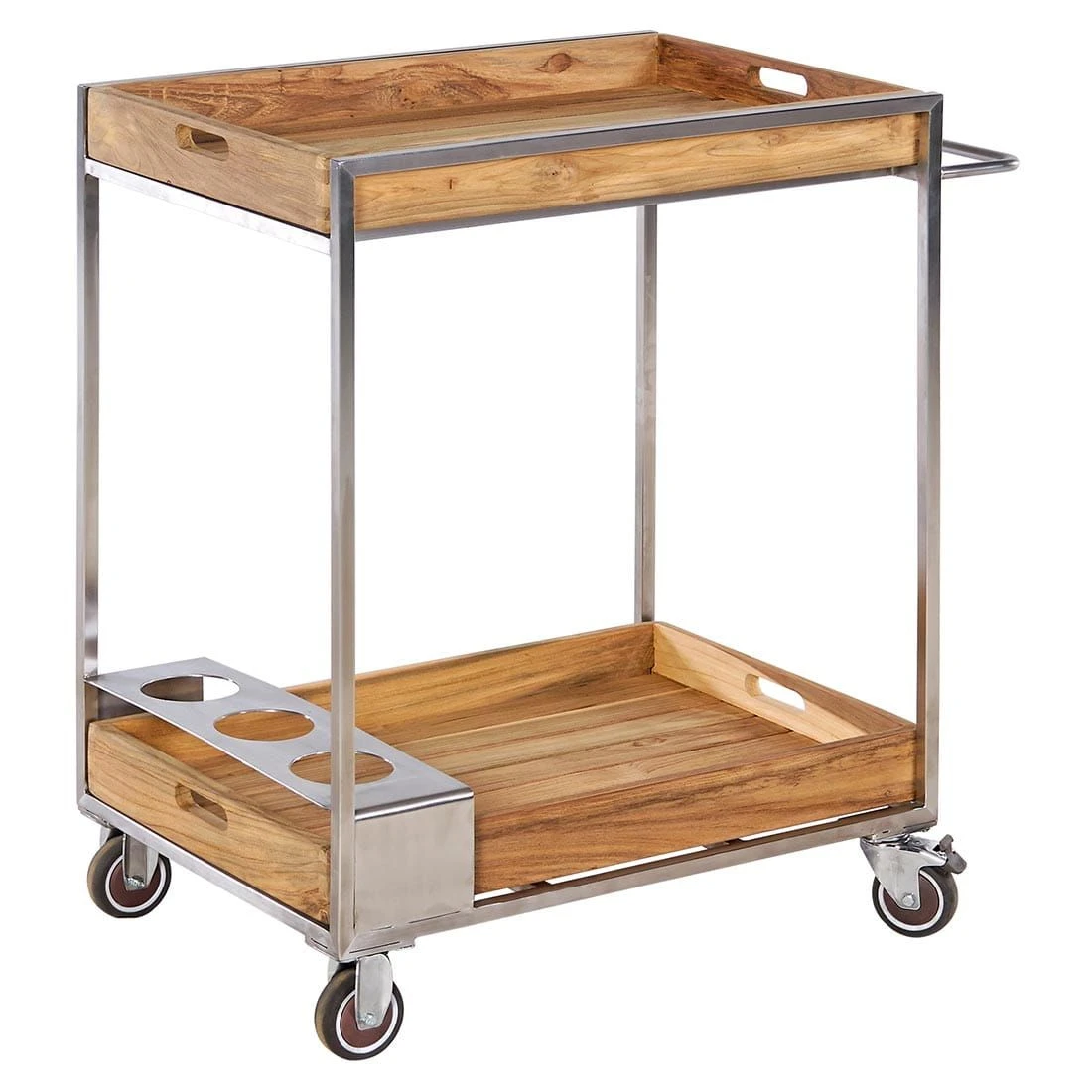 OUTLIV. Oro Servierwagen Edelstahl/Teak Recycelt Silber/Natur 3 OUTLIV. Oro Servierwagen Edelstahl/Teak Recycelt Silber/Natur