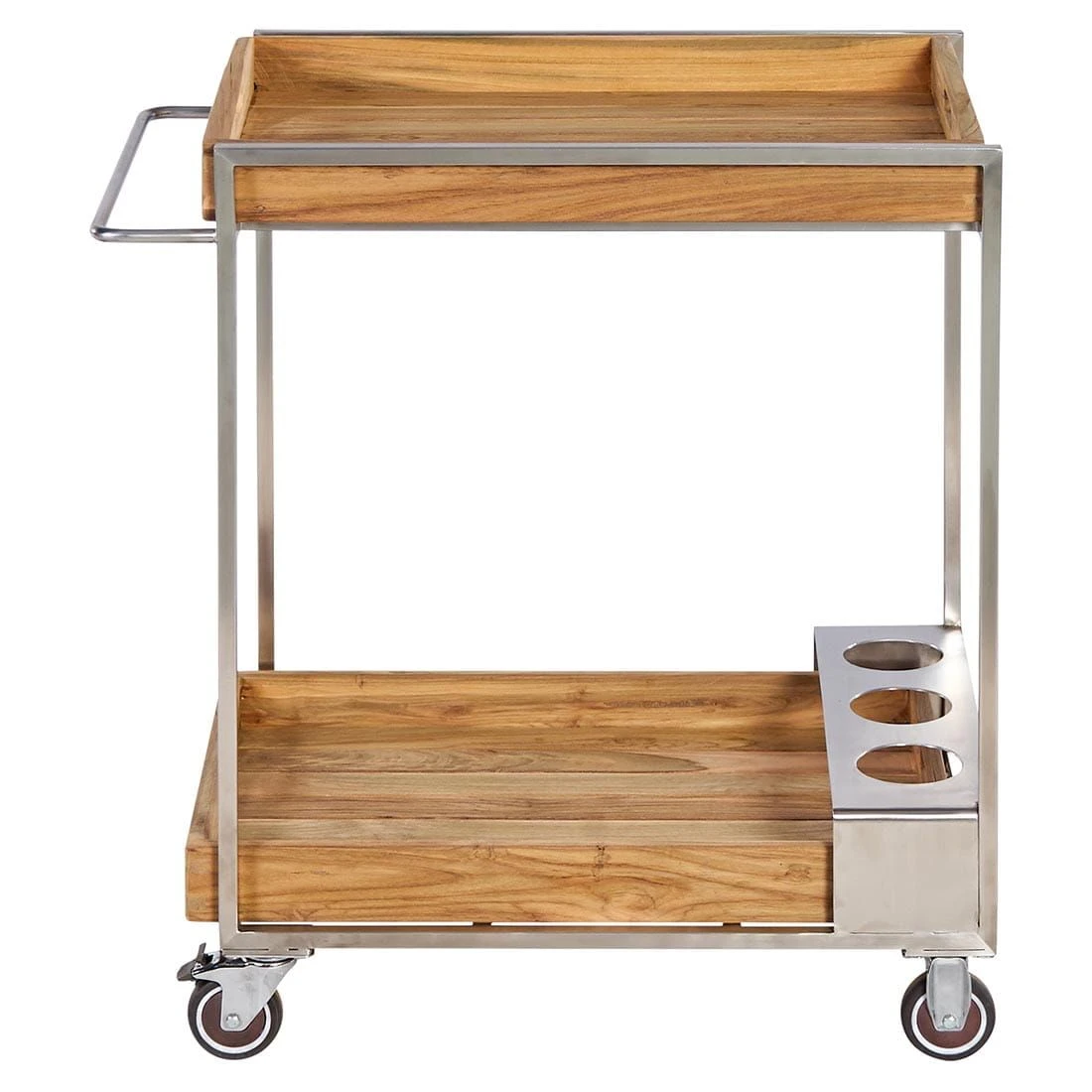 OUTLIV. Oro Servierwagen Edelstahl/Teak Recycelt Silber/Natur 5 OUTLIV. Oro Servierwagen Edelstahl/Teak Recycelt Silber/Natur – Bild 3