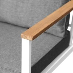 OUTLIV. Samos Loungeset 4-tlg. Aluminium/Spun-Poly Weiß/Dunkelgrau -Gartenmöbelgeschäft outliv samos sofagruppe 4 tlg aluminium polster weiss dunkelgrau 1329980 9