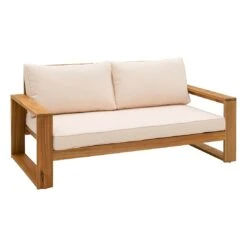 OUTLIV. Santa Cruz Gartensofa Akazie/Polyester Natur/Ecru -Gartenmöbelgeschäft outliv santa cruz 2 sitzersofa akazie polyester 1338098 2