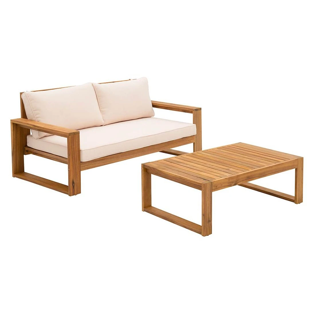 OUTLIV. Santa Cruz Loungeset 2-tlg. Akazie/Polyester Natur/Ecru 4 OUTLIV. Santa Cruz Loungeset 2-tlg. Akazie/Polyester Natur/Ecru – Bild 2
