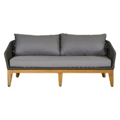 OUTLIV. Santorin Gartensofa 170 Cm Teak/Rope/Olefin Natur/Dunkelgrau -Gartenmöbelgeschäft outliv santorin 2 sitzersofa 170 cm teak rope olefin 1431774 3